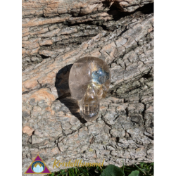 FLAT RUTILATED QUARTZ SKULL...