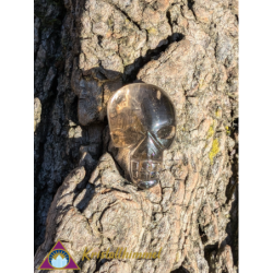 FLAT SMOKY QUARTZ SKULL