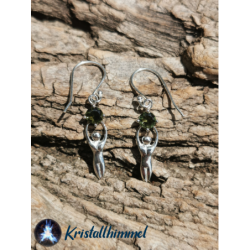 EARRINGS WITH MOLDAVITE