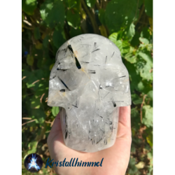 TOURMALINE QUARTZ SKULL