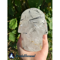 TOURMALINE QUARTZ SKULL