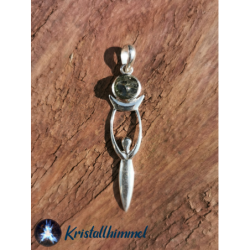 SILVER PENDANT WITH MOLDAVITE