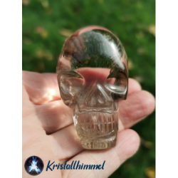 LODOLITE SMOKING QUARTZ SKULL