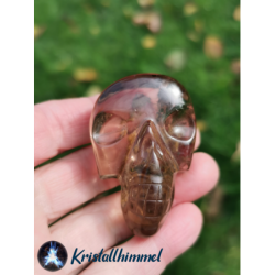 LODOLITE SMOKING QUARTZ SKULL