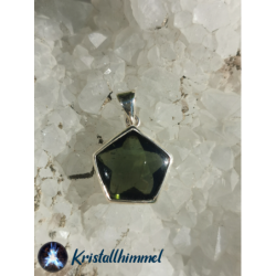 MOLDAVITE SET IN SILVER