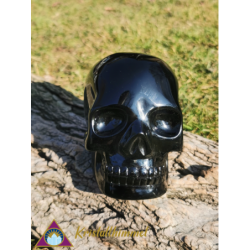 SILVER OBSIDIAN SKULL