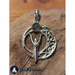 SILVER PENDANT WITH MOLDAVITE