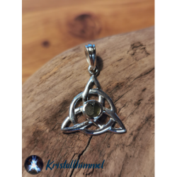 SILVER PENDANT WITH MOLDAVITE