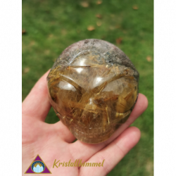 RUTILE QUARTZ LODOLITE SKULL