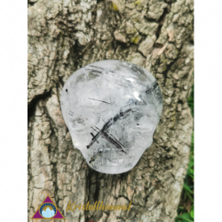 FLAT TOURMALINE QUARTZ SKULL