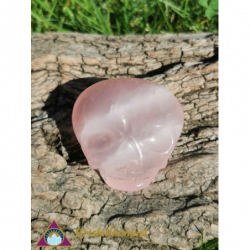 FLAT ROSE QUARTZ SKULL