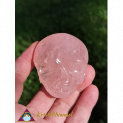 FLAT ROSE QUARTZ SKULL