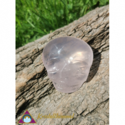 FLAT STAR ROSE QUARTZ SKULL