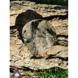 FLAT TOURMALINE QUARTZ SKULL