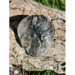 FLAT TOURMALINE QUARTZ SKULL