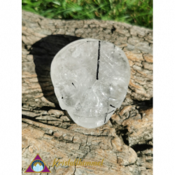 FLAT TOURMALINE QUARTZ SKULL