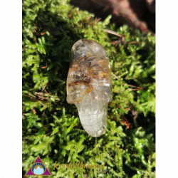 FLAT QUARTZ SKULL WITH...