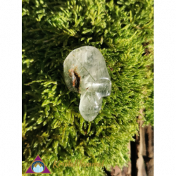 FLAT EPIDOTE QUARTZ SKULL